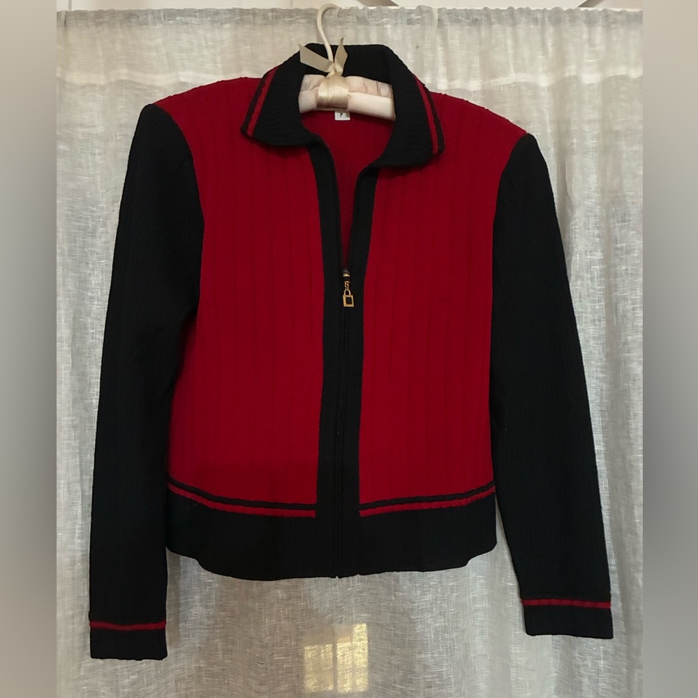 St. John Collection Red and Black Blazer